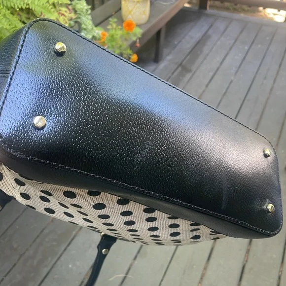 Kate Spade Black and Tan Polka Dot Tote - Picture 3 of 6